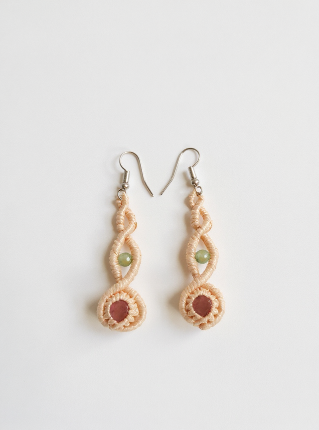 Boucles d’oreille rhodonite & aventurine verte