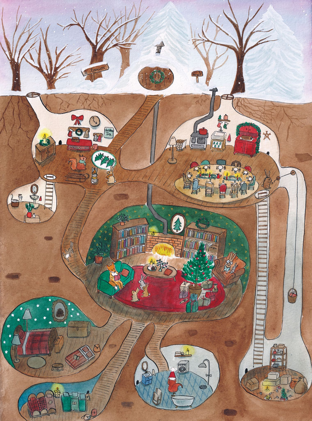 Le terrier en Hiver - carte postale