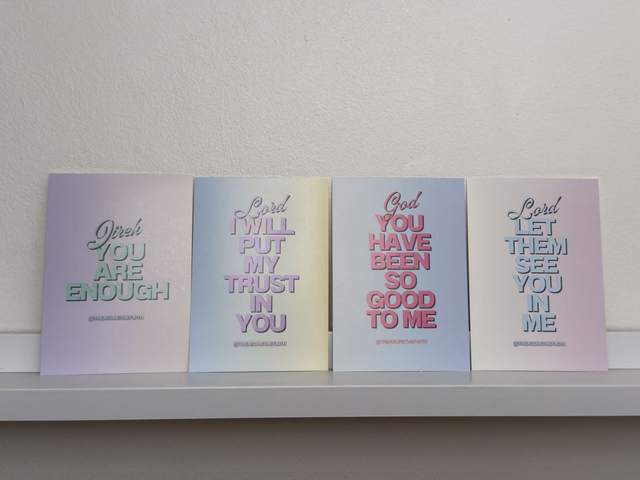 Pastel postcard pack of 4