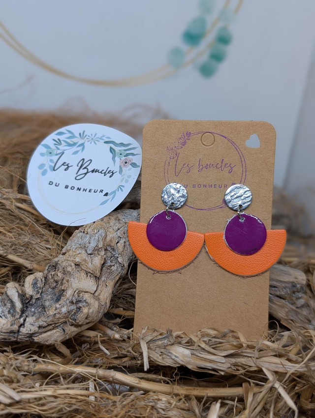 Boucles d&#039;oreilles Donatelle orange violet do021