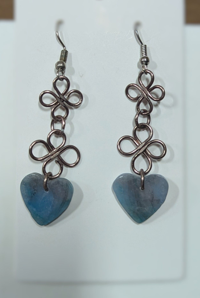 Boucles d'oreilles treffles / coeur