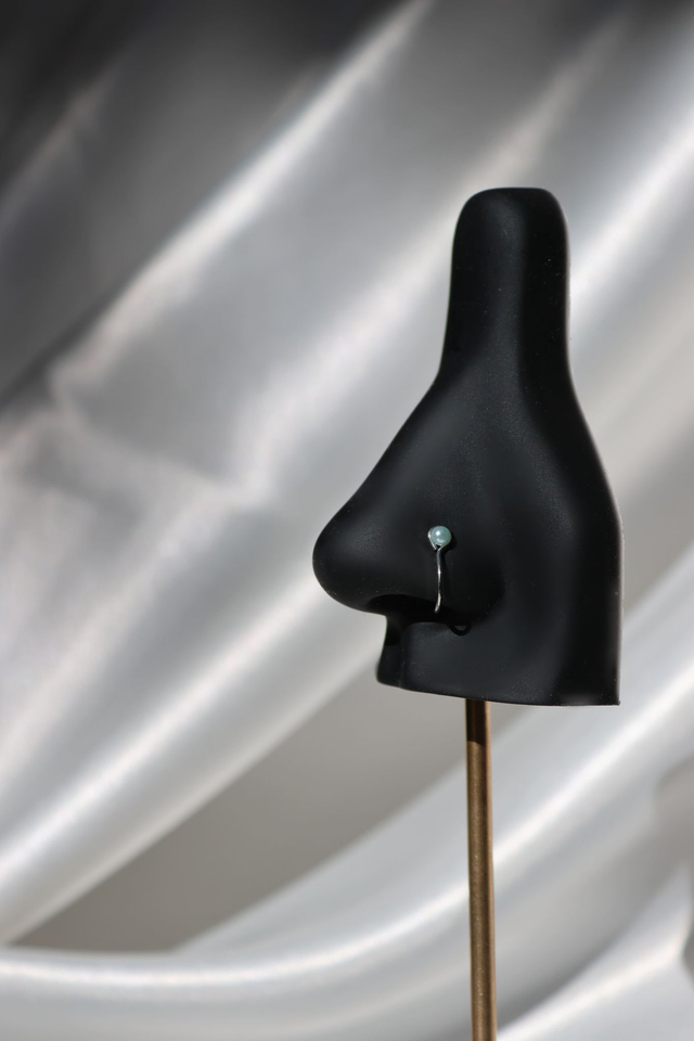 Faux piercing de nez Dotty argent/bleu 