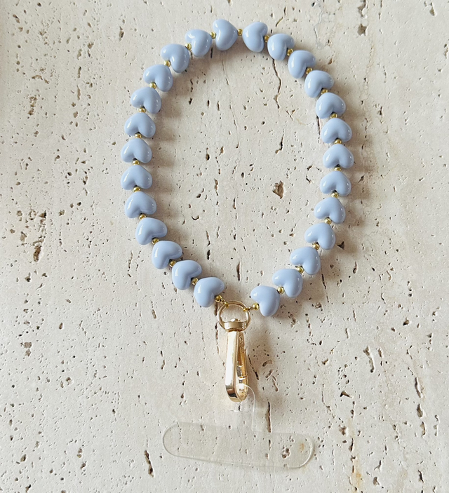 Kleine hartje telefoonkoort blauw 