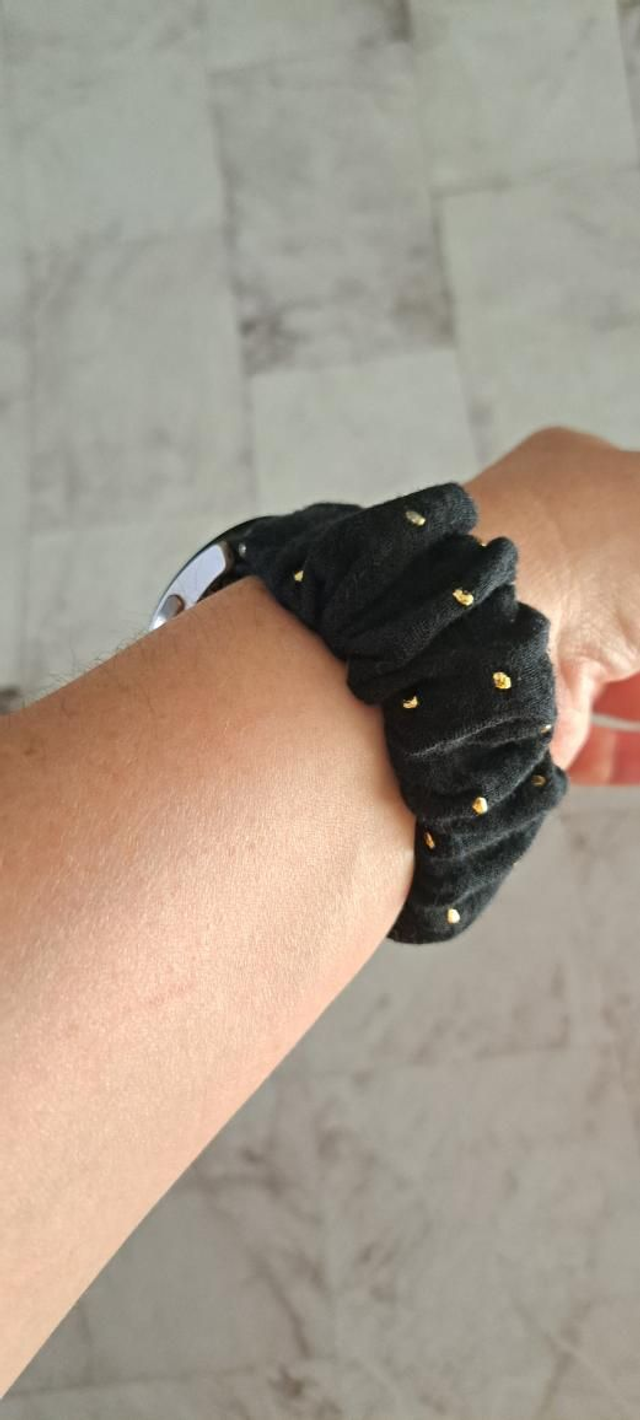 Bracelet chouchou pour montre gaze noire