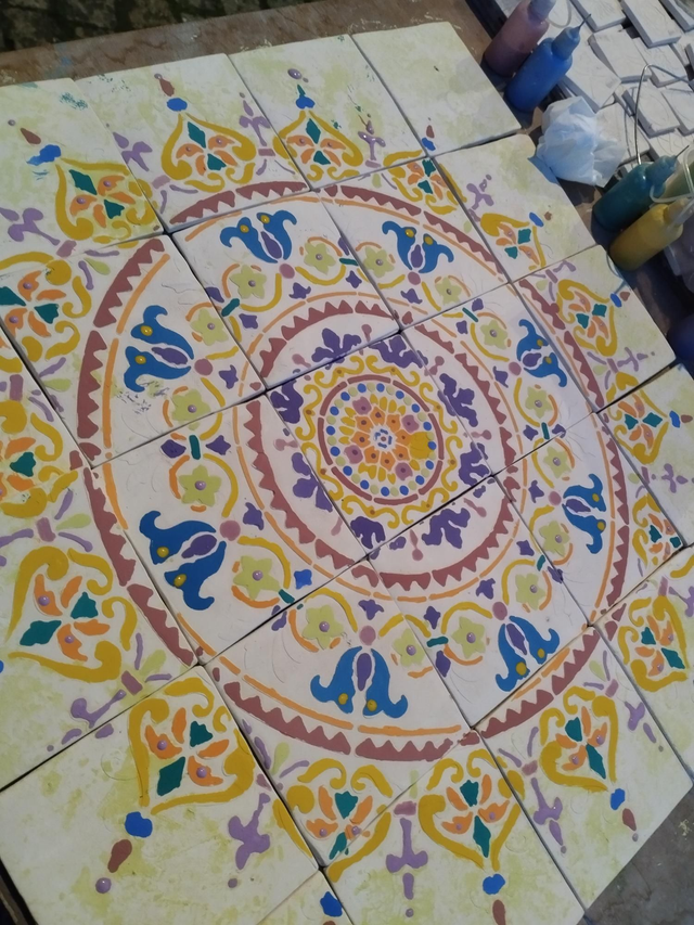 COLLECTION colorée: CRÉDENCE 25 carreaux 10x10 cm - pièce UNIQUE