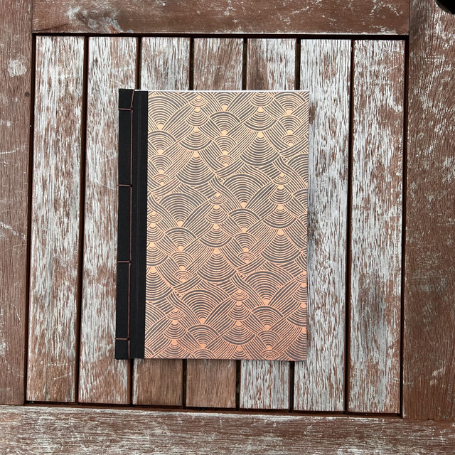 A5 Notebook — Copper waves — Plain 90gsm paper