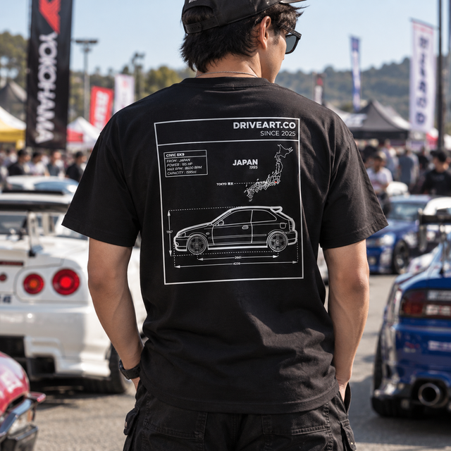 T-Shirt Civic EK9 (Blackprint)