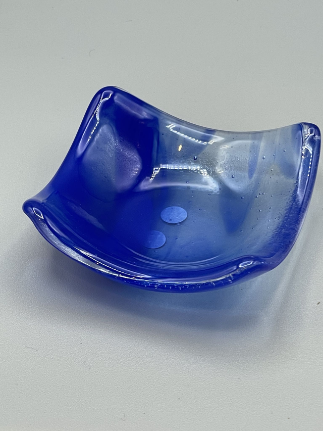 Blue Streaky Ring Dish 7 cm x 7 cm 