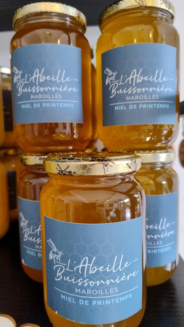 Miel de Printemps des Abeilles de la Buissonnière - Pot de 500g.