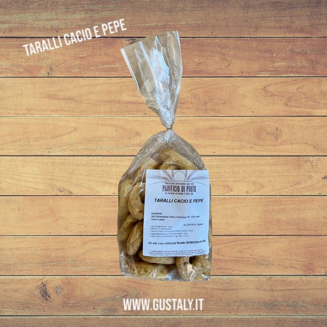 Taralli cacio e pepe - 400gr - Panificio Di Pinto