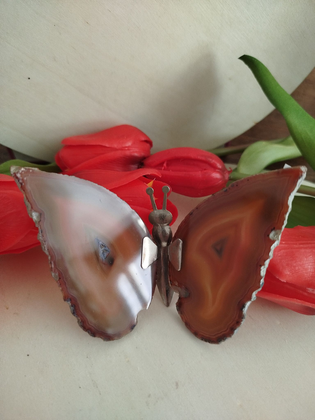 🦋 Papillon en Agate Marron