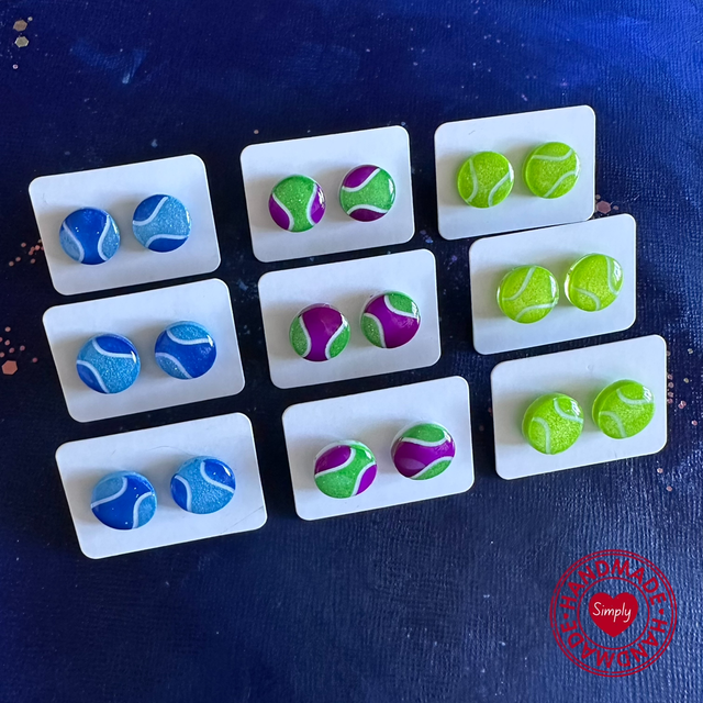 Earring Studs - Tennis Balls