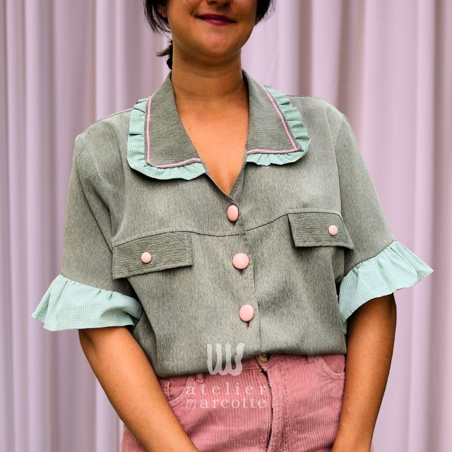 Chemise upcyclée Agathe – Taille XL/2XL