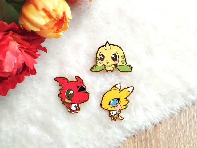 Digi Tamers Enamel Pins | Terriermon, Renamon, Guilmon