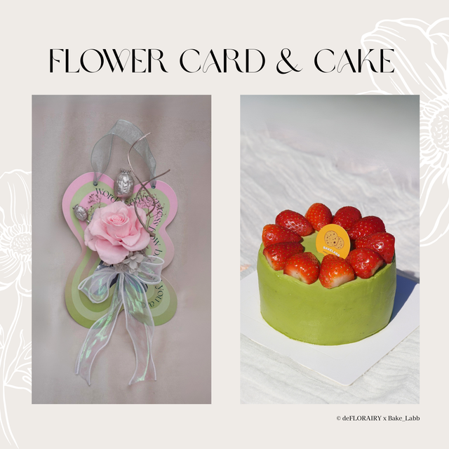 Pink: Words Can't Express How Beautiful You Are Flower Card & 6" Whole Cake | Direct Home Delivery | 4 Days in Advance