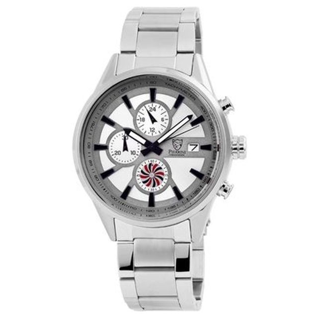 montre homme marque pierrini date chronographe étanche bracelet acier inoxydable