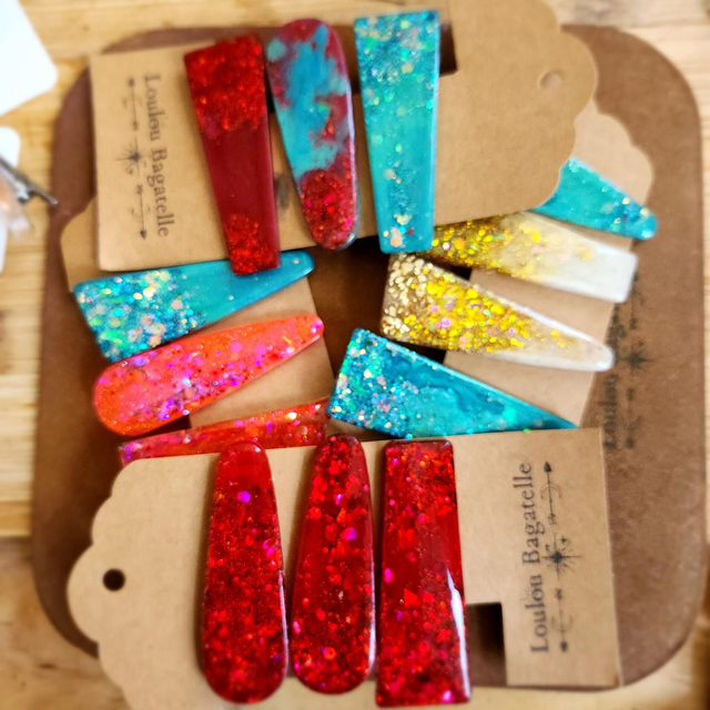 GRANDES Barrettes talisman – éclats de lumière