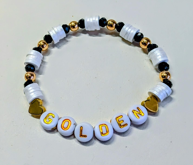 K-Pop Golden Beaded Stretch Bracelet