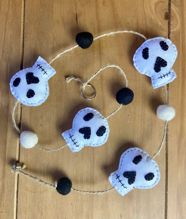 Hanging skull decoration.