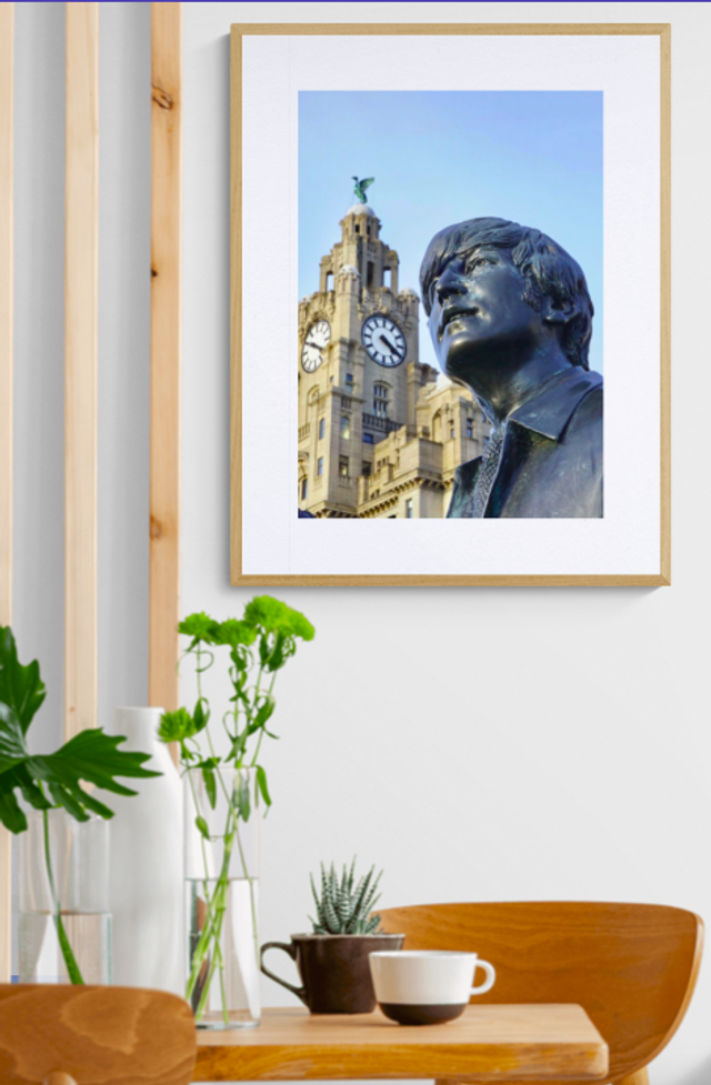 Paul McCartney Statue at The Liver Building - Print