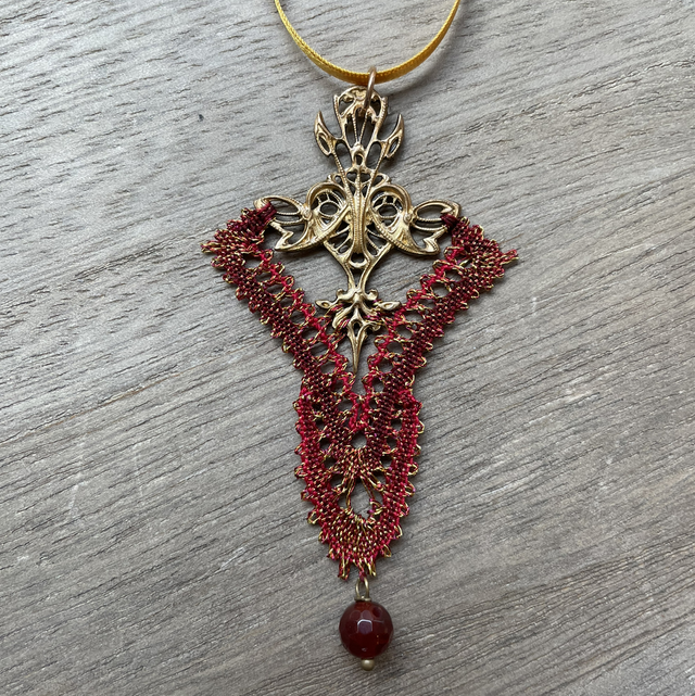 Pendentif Elfe - bordeaux -