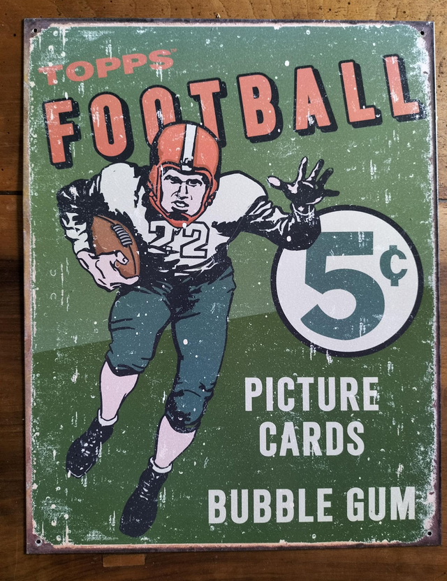 Plaque metal / Topps Football/ aspect vintage / occasion T.B.E