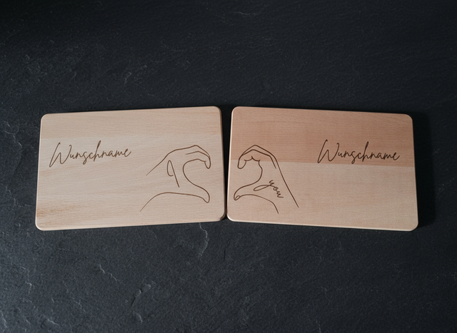 Pärchen Frühstücksbrett Set – Nachhaltige Eleganz aus FSC-zertifiziertem Bambus oder Buche 