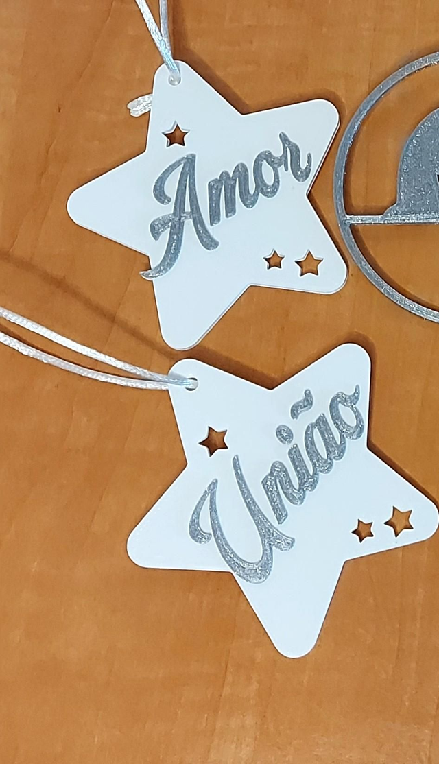 Estrelas de natal personalizadas em prateado 