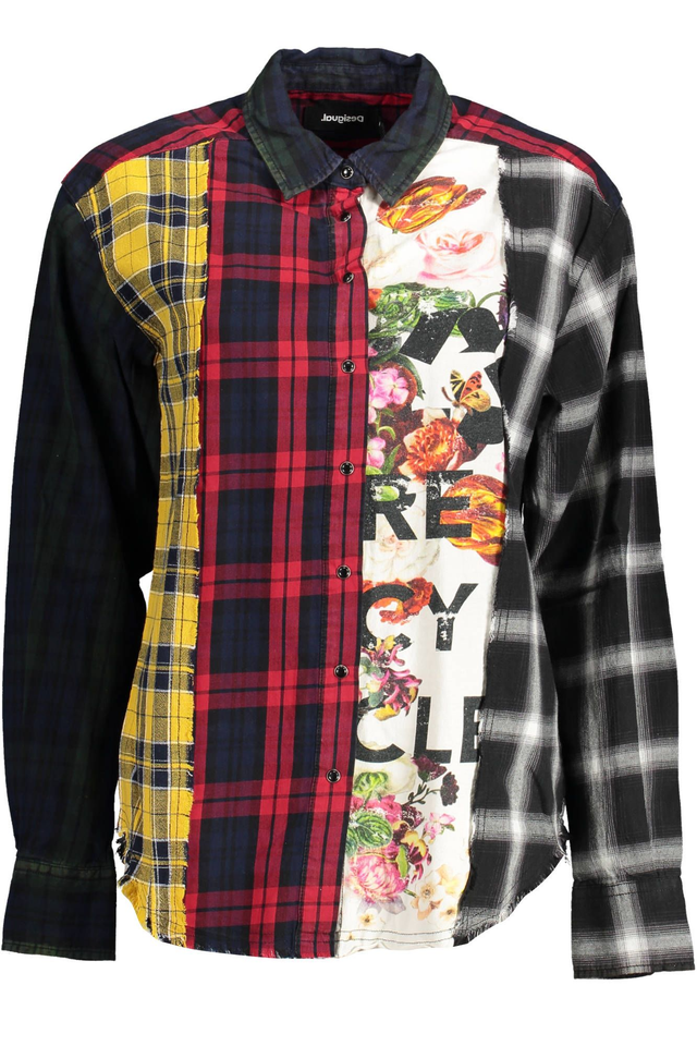 2089DESIGUAL CAMICIA MANICHE LUNGHE DONNA NERO