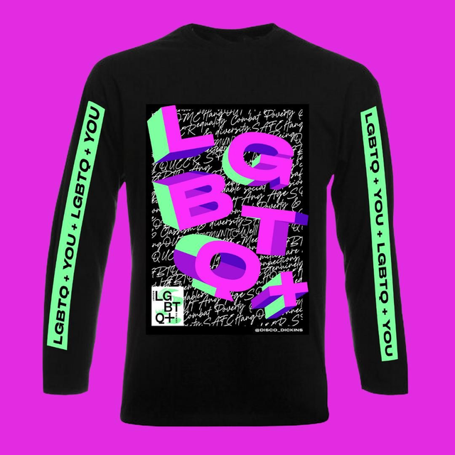 Disco Dickins X LLGBTQCC black long sleeved tee 