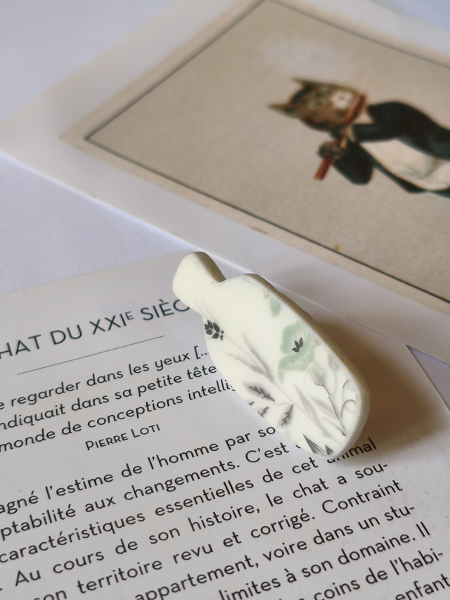 Broche boutonnière - porcelaine et argent 925 - porcelaine de Limoges, Haviland - no.1