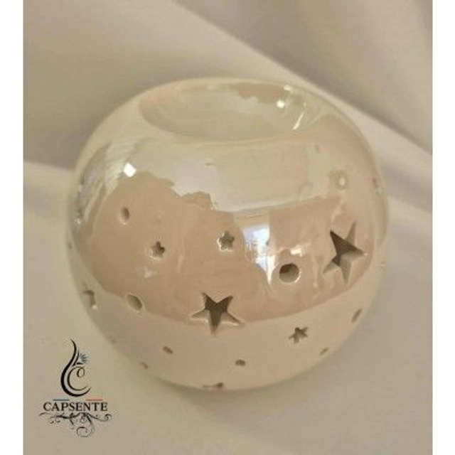 Brûleur boule nacrée étoilé pour cire parfumée