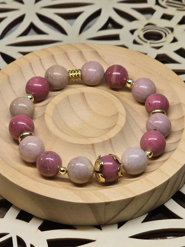 Bracelet Rhodonite bicolore 1 cm 