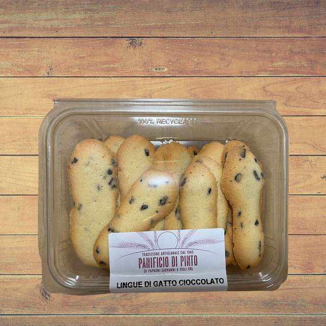 Lingue di gatto al cioccolato - 200gr - Panificio Di Pinto