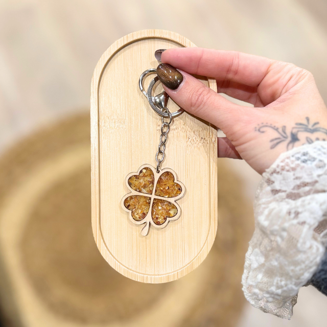 Porte-Clé Bois & Ambre - 6 modèles au choix