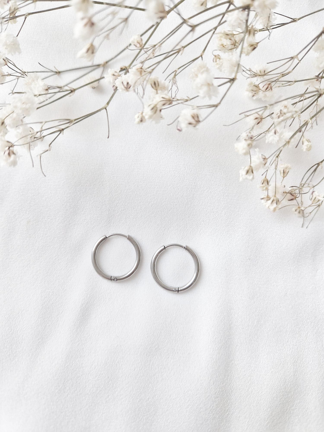 Créoles adulte argentée 14mm 