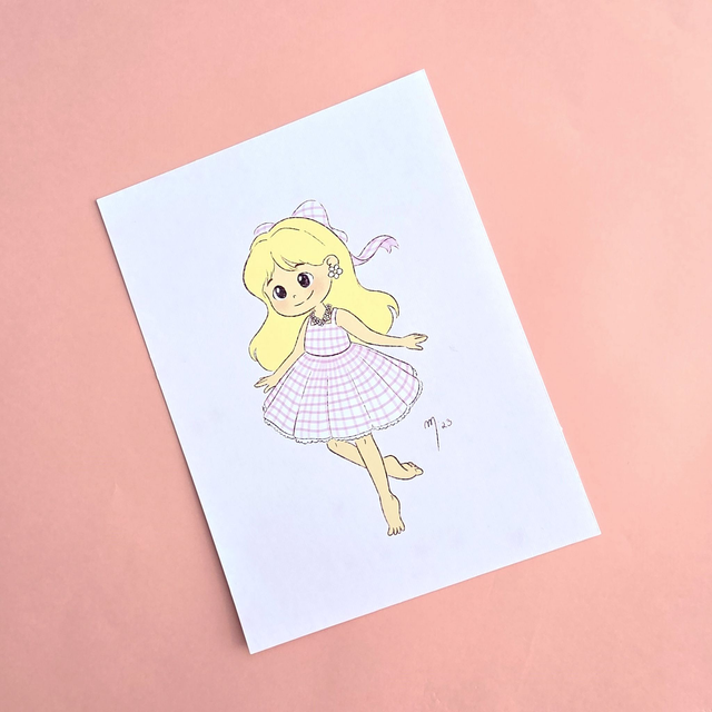 "The pink doll" (2023) - High quality paper print