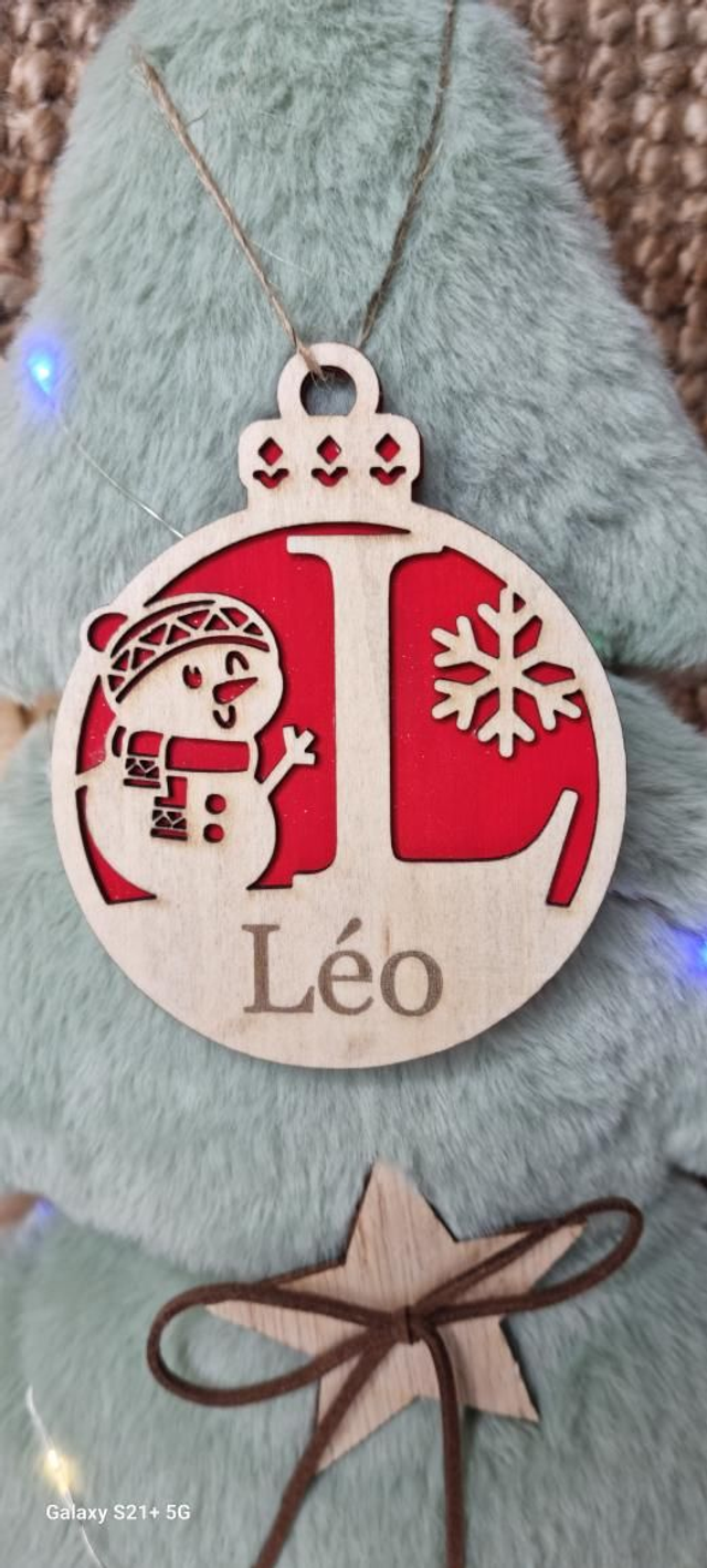 Boule de Noël avec Lettre 