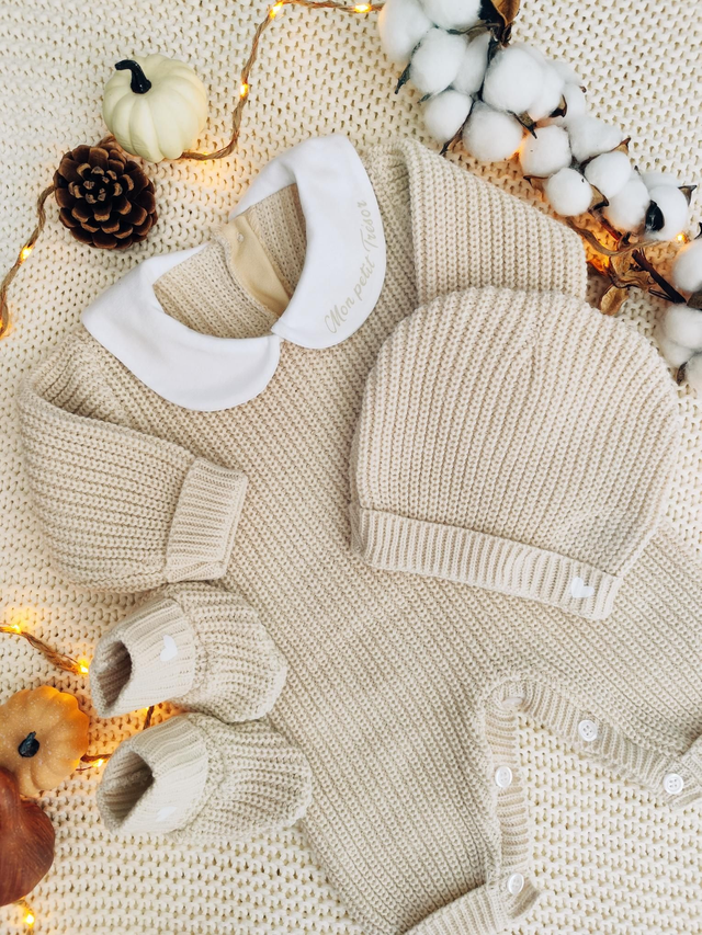 Ensemble en tricot &quot; Mon petit Trésor 🤍&quot;