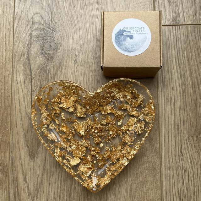 Large Gold Leaf Resin Dish