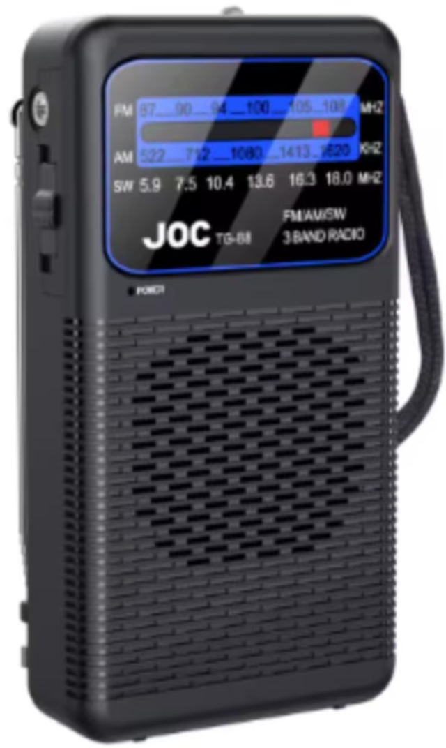 Draagbare FM / AM / SW noodradio zwart met LED