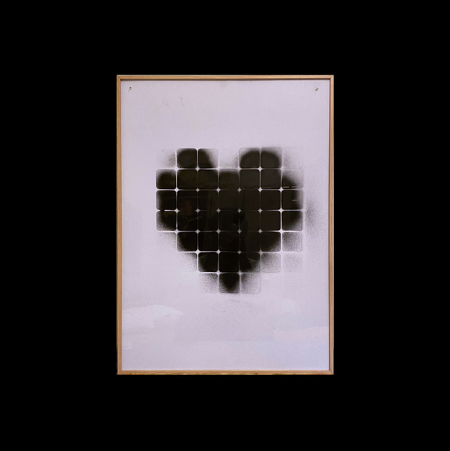 Neopixelheart Halo noir débordant - 50x70cm / 2023