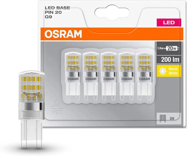 Lot de 5 Ampoules LED Osram G9 20W 200lm