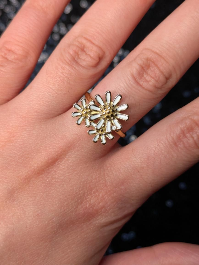 Bague email fleur marguerite 