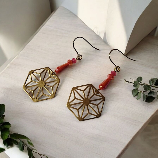 Boucles d'oreilles corail