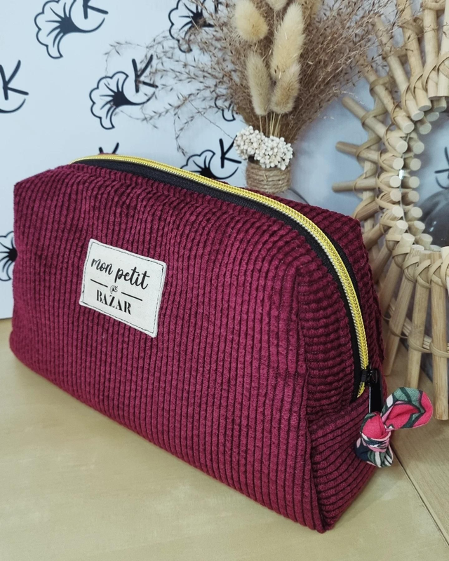 Trousse Inès velours /coton fleuri à personnaliser