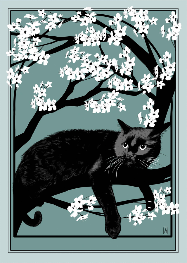 ART PRINT - CAT ON A TREE
