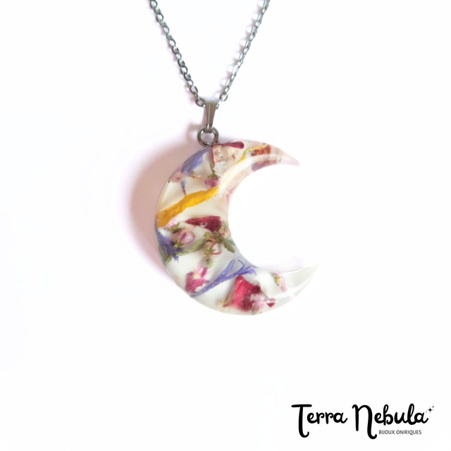 Collier Lune Fleurie Gourmandise | CO273