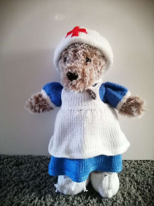 Knitted Nurses Outfit for 15" Teddy