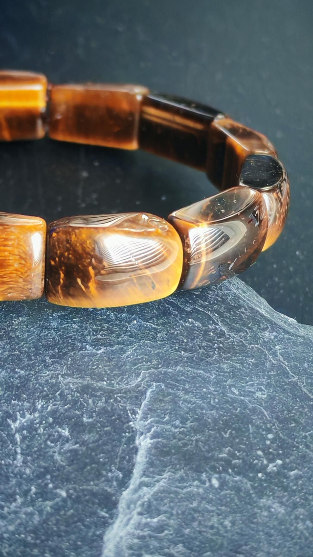 Bracelet plaquette œil de tigre
